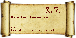 Kindler Tavaszka névjegykártya